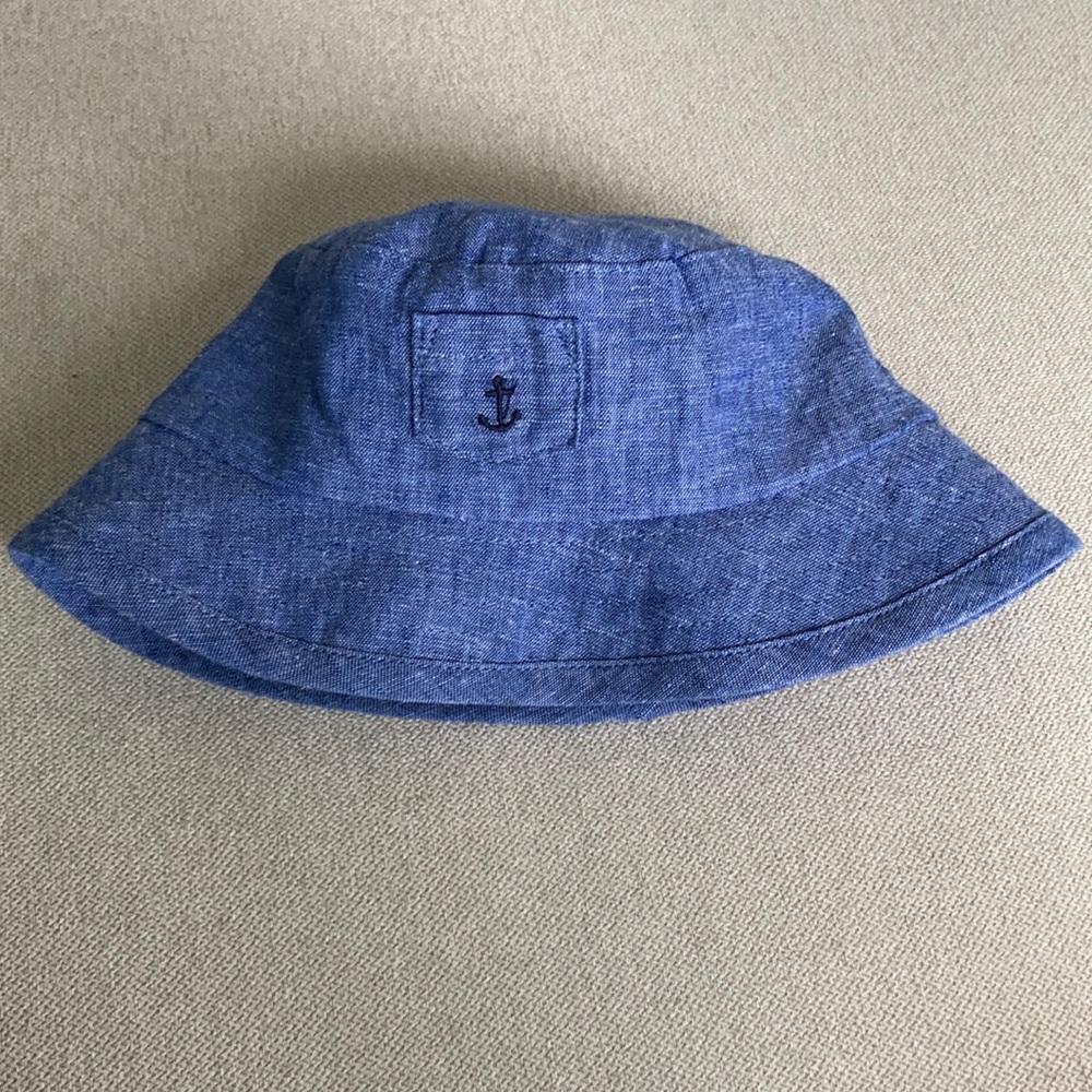 Janie & Jack Chambray Baby Bucket Hat with Straps